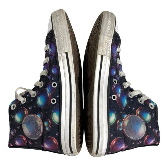 Converse Chuck Taylor All Star Hi Lace Up Sneakers Black w/ Bubbles Youth SZ 3 - Picture 6 of 7